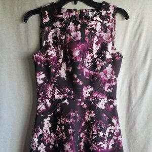 Jennifer Lopez size 6 dress, black with purple floral. Like new!